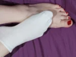 Chaussette blanche portée 24h