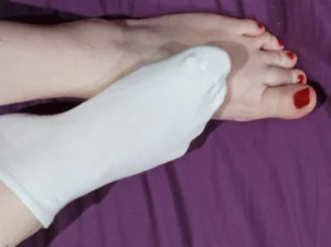 Chaussette blanche portée 24h