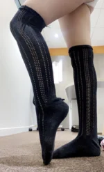 chaussette mi cuisse noir 48h
