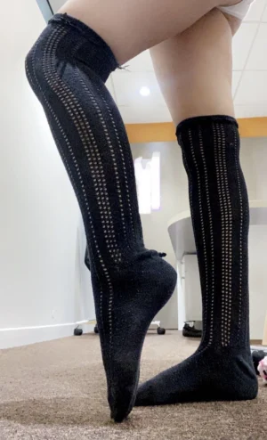 chaussette mi cuisse noir 48h