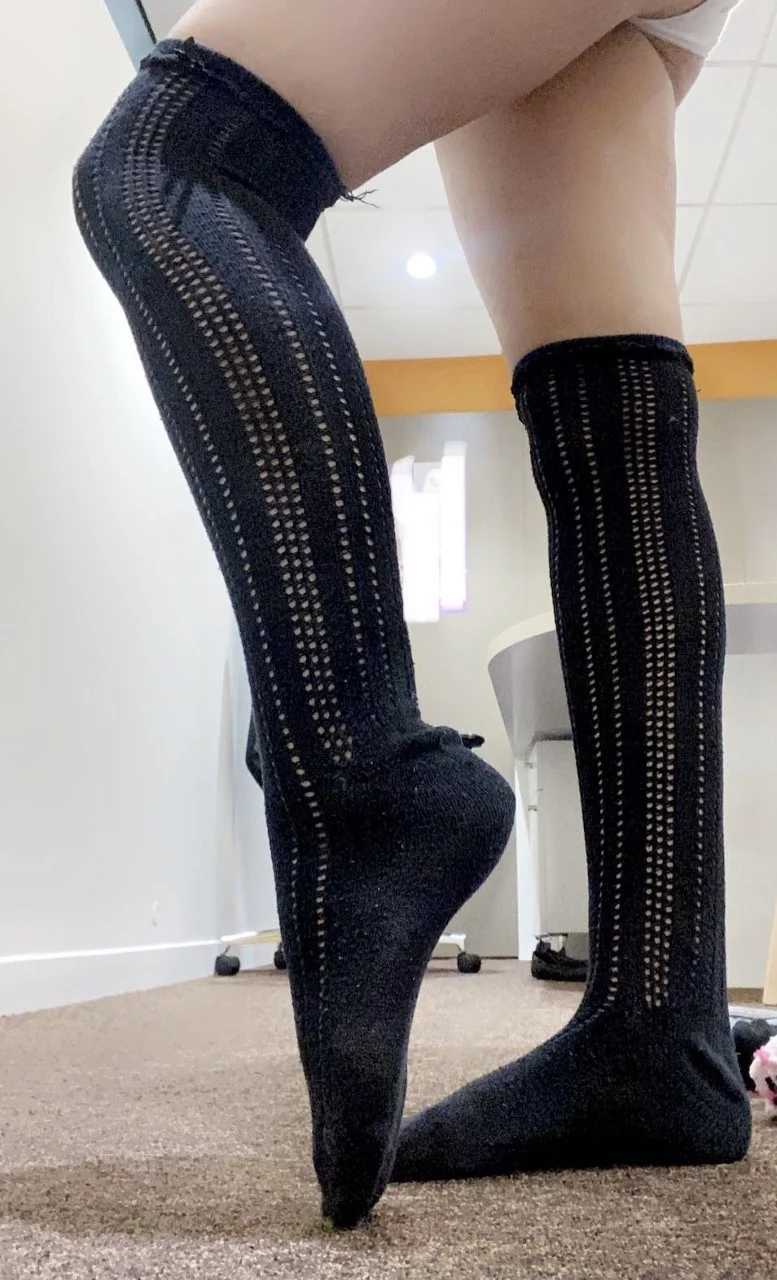 chaussette mi cuisse noir 48h