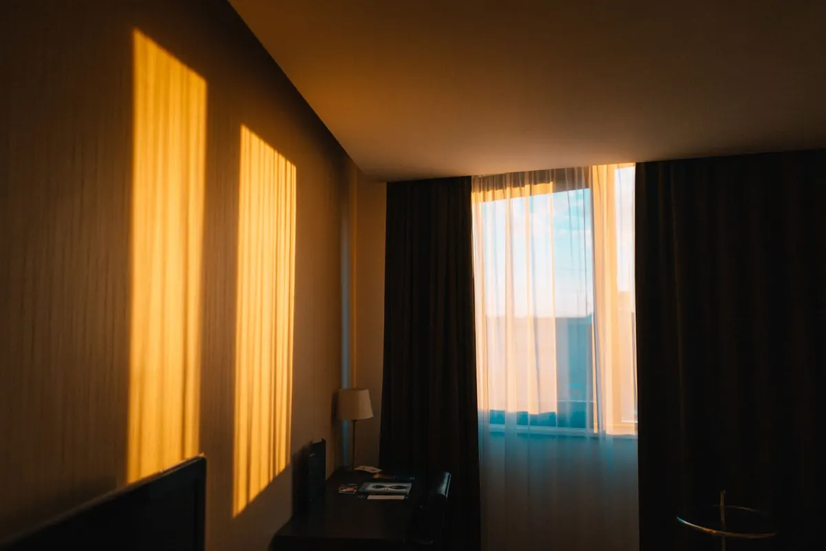 Chambre au coucher du soleil, en illustration de « culotte de sport portée »