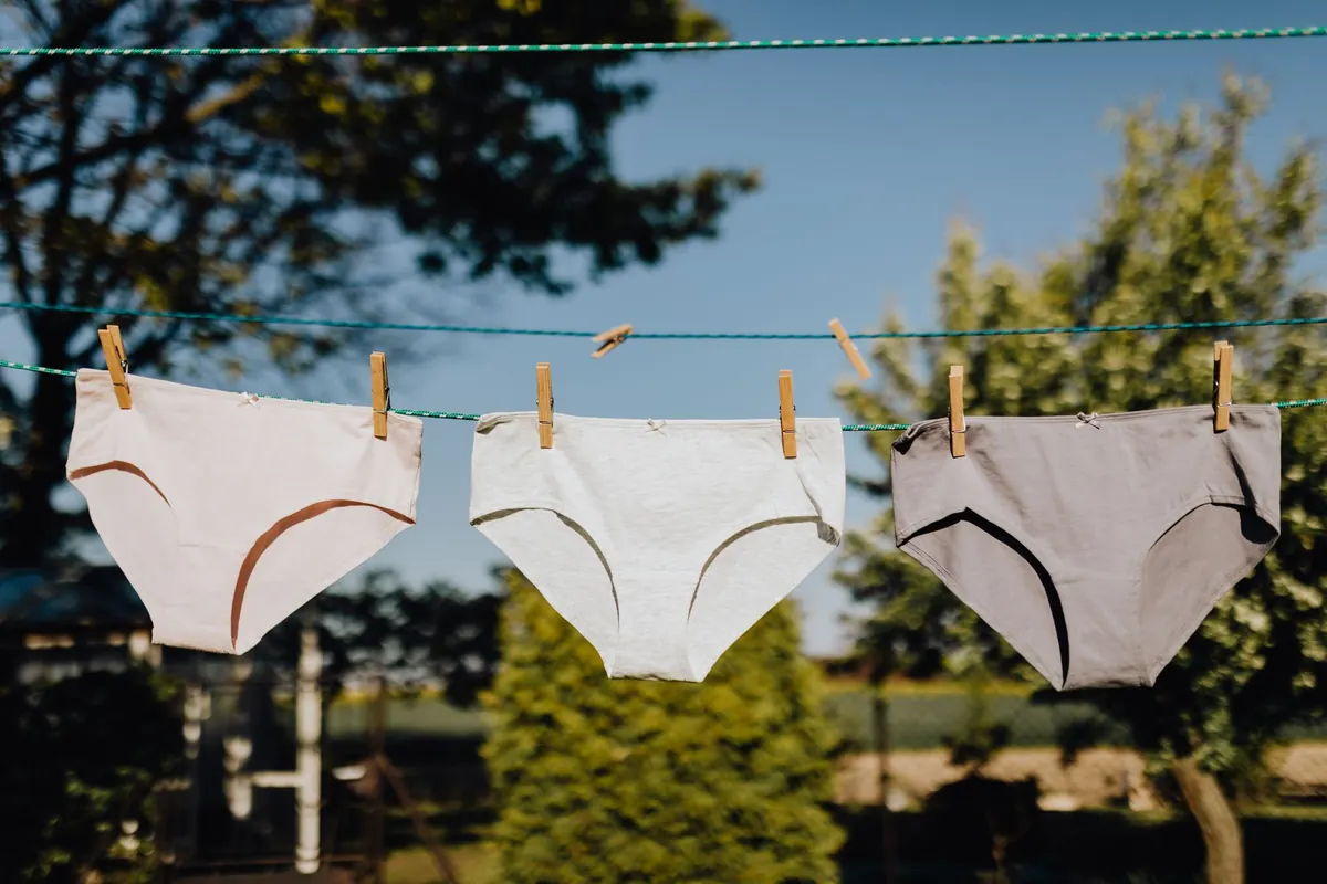 Culottes en coton sur un fil à linge, en illustration de « Miss-Lillyxxx interview »