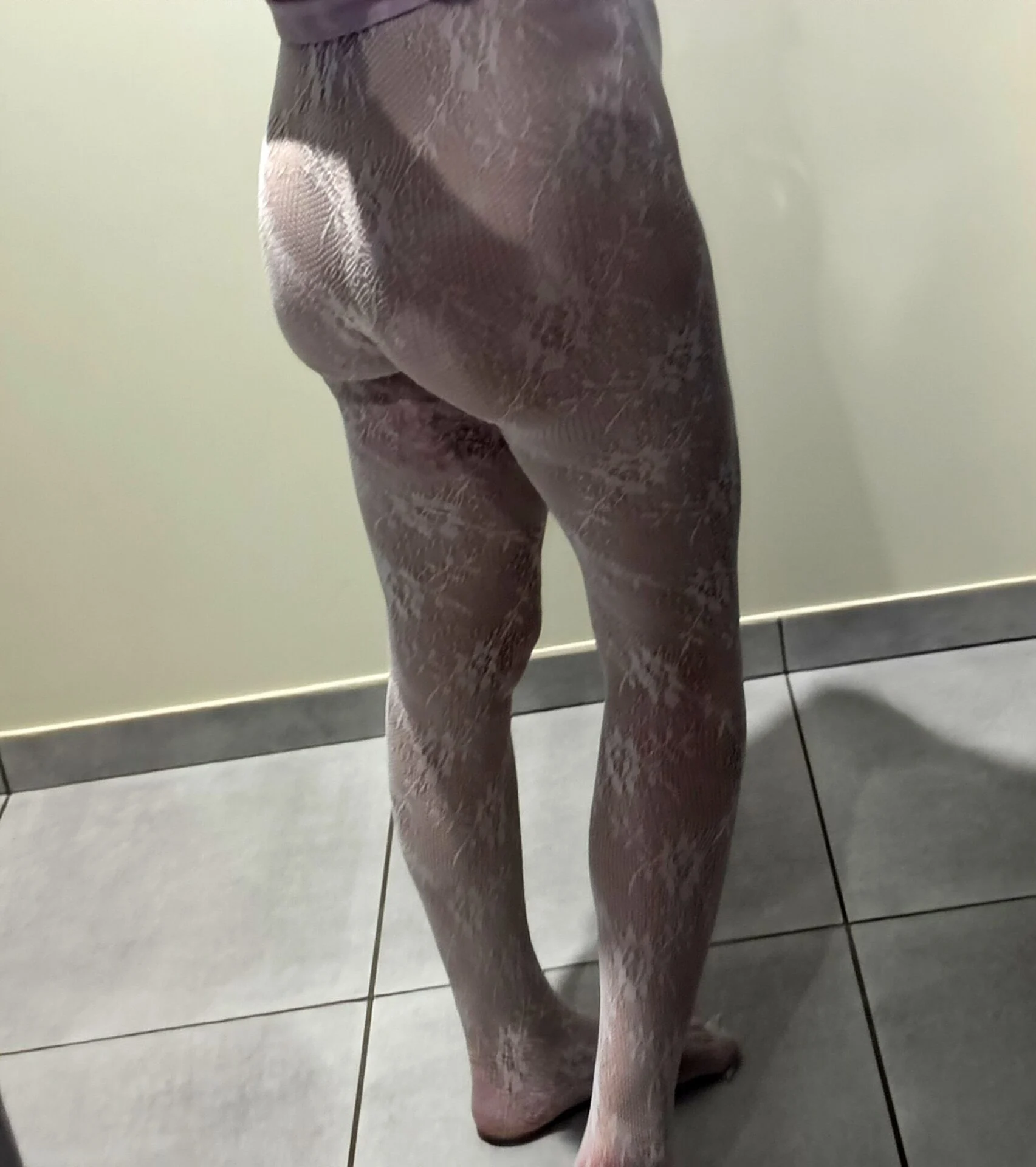 Collant Résille Maille Sexy Sans Couture blanc.
