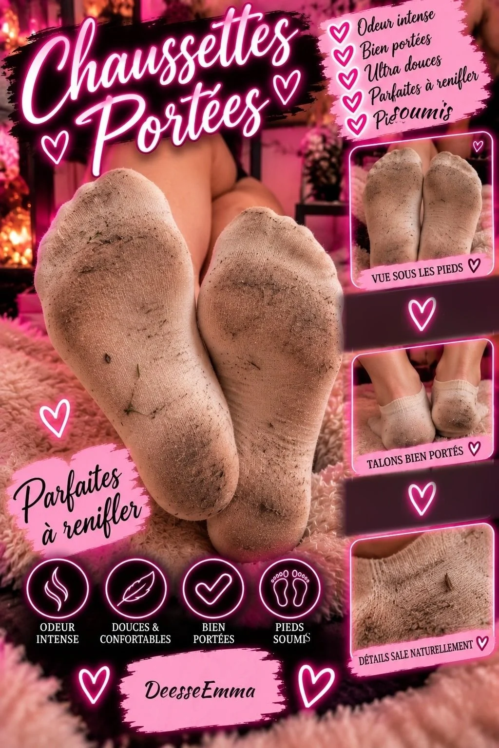 Mes chaussettes blanches en coton portées 3 jours 🧦