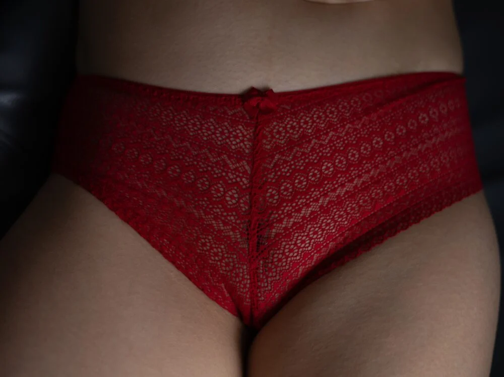 Mon shorty rouge en dentelle