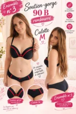 Ensemble soutien gorge avec culotte noir assortie porter 48 heures